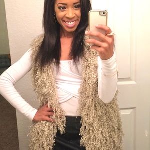 Beige Fuzzy Vest